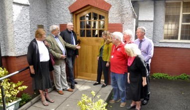 New community centre door Chirk Bank