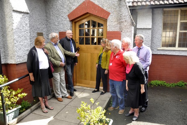 New community centre door Chirk Bank