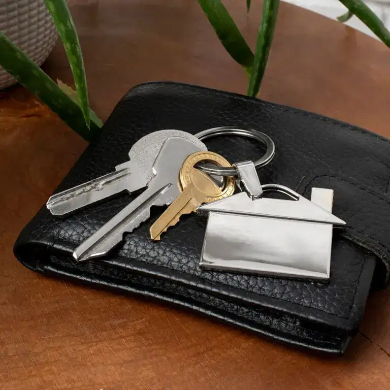 house keys on top of wallet