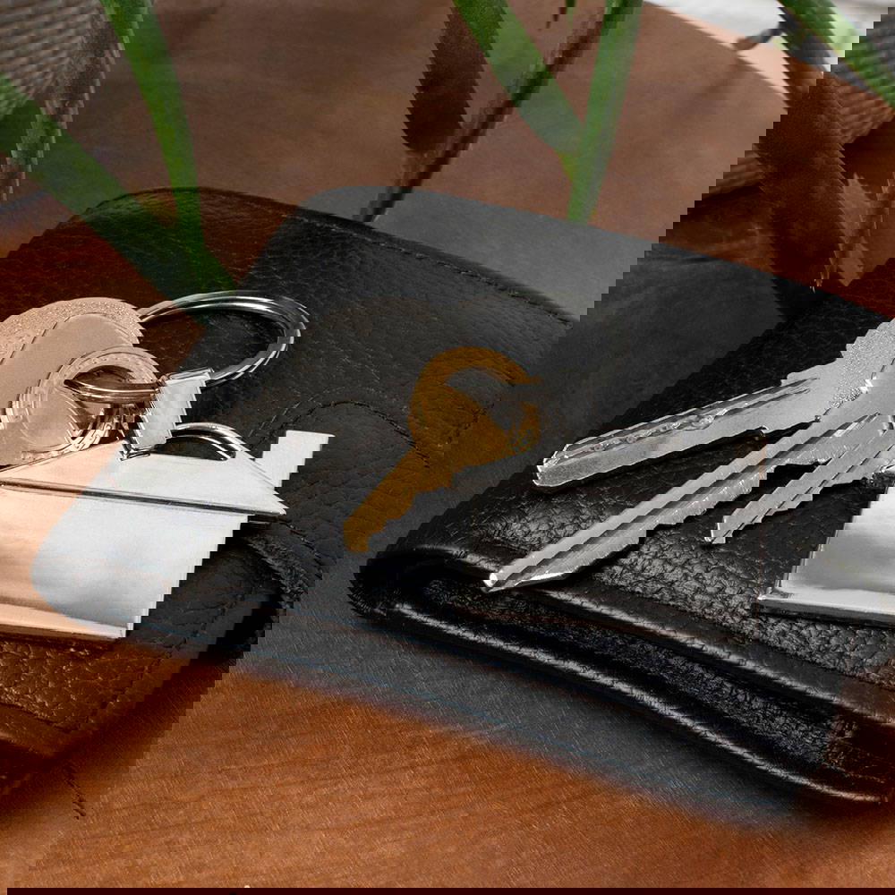 house keys on top of wallet