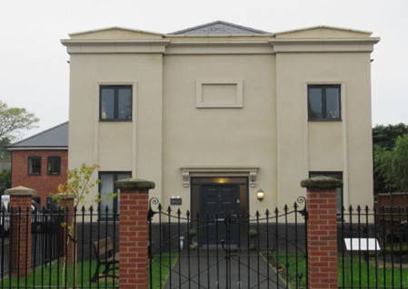 front view of a new build house