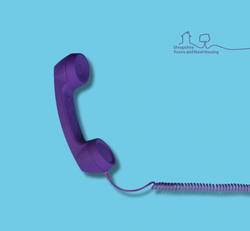 purple phone on blue background