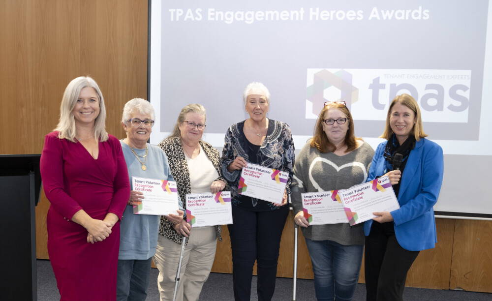 Group of woman with award certificates for TPAS